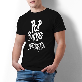 เสื้อยืดท็อปแขนสั้น ผ้าฝ้าย 100 ผ้าฝ้าย พิมพ์ลาย Pop Punks Not Dead สไตล์สตรีท สําหรับผู้ชายS-5XL