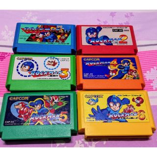 ยกเซ็ต​ Rockman​ 1 -​ 6 ตลับ​ Famicom แท้​ เปิดติดเล่นได้ทุกตลับ