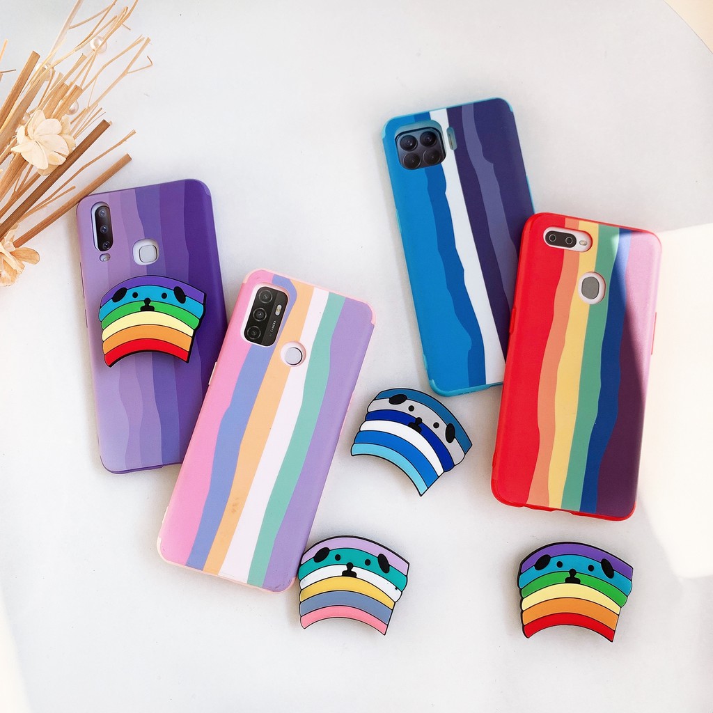 เคสสายรุ้ง+popup OPPO A31 A37 A3s A5s A7 A12 A53 A59 F1s A83 A92 A93 เคสออปโป้ #6