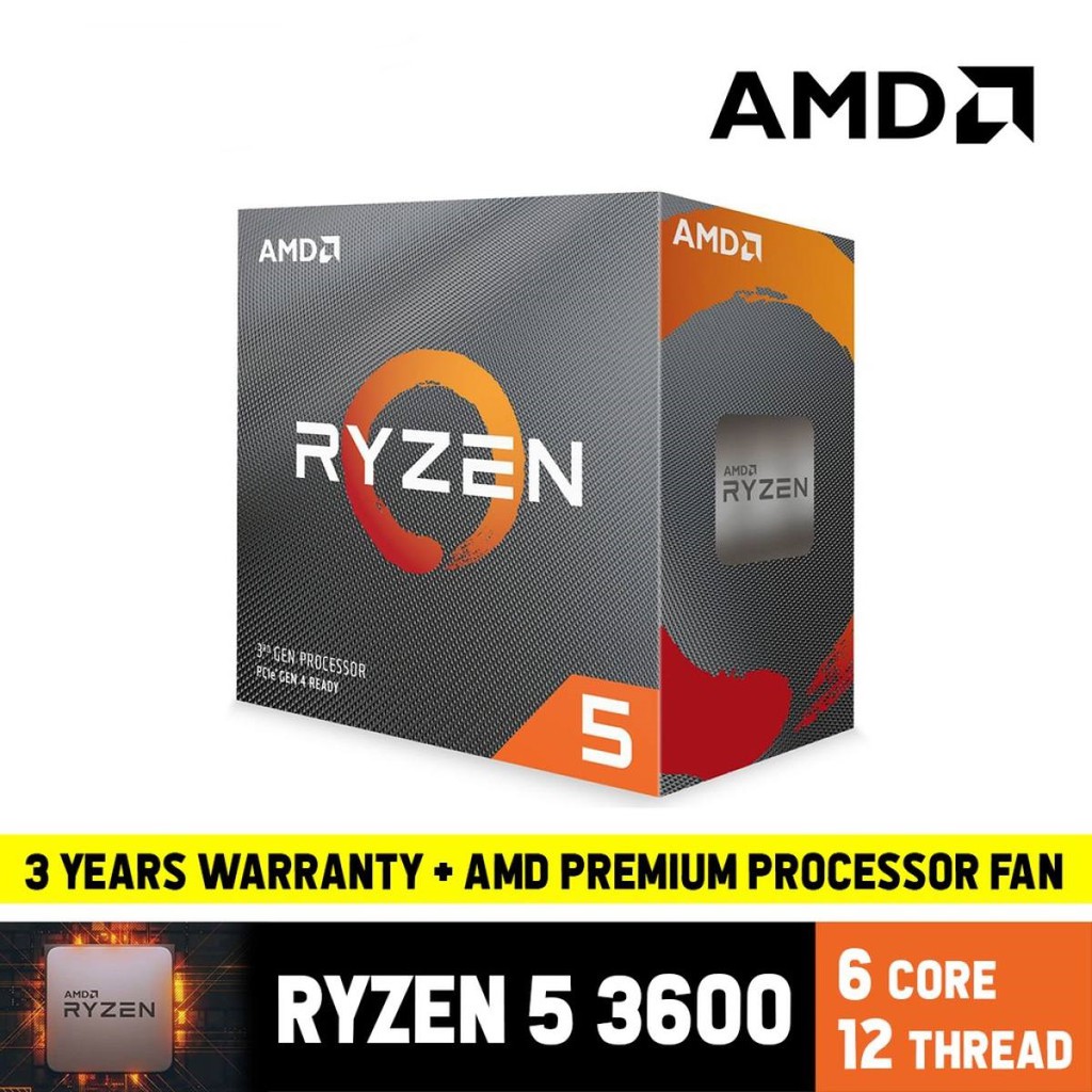 CPU (ซีพียู) AMD AM4 RYZEN 5 3600 3.6 GHz Warranty 3 - Y
