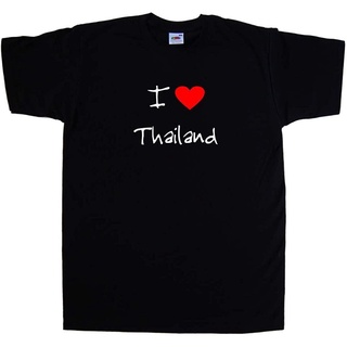 热卖 เสื้อยืดผู้ชายแฟชั่น I Love Heart Thailand Black T-Shirt t shirt men cotton