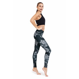 กางเกงโยคะ Dharmabums - Black Batik High Waist Printed Yoga Legging - Full Length