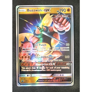 Buzzwole GX SM69 มัสชิบูน Pokemon Card (Matt Shadow Series) ภาษาอังกฤษ