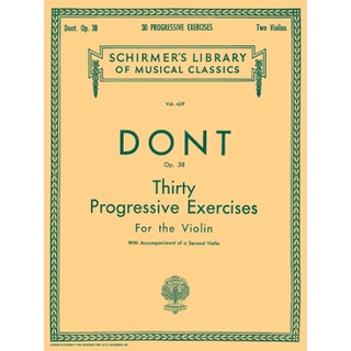 30 PROGRESSIVE EXERCISES, OP. 38 Schirmer Library of Classics Volume 429 HL50254880 (073999548808)