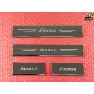 ชายบันไดมิราจ Mitsubishi Mirage 2013-รุ่นปัจจุบัน ชายบันได กันรอยบันไดสแตนเลส (RICH)