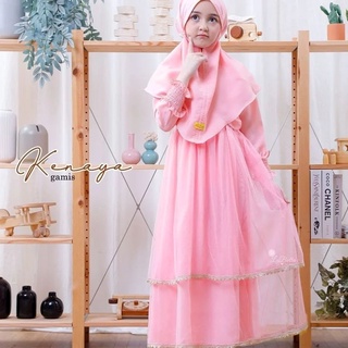 Kenaya KIDS SYARI IK ชุดเดรสกระโปรง สําหรับเด็กผู้หญิง (อายุ 8-10 ปี) (เด็ก Gamis + HIJAB)