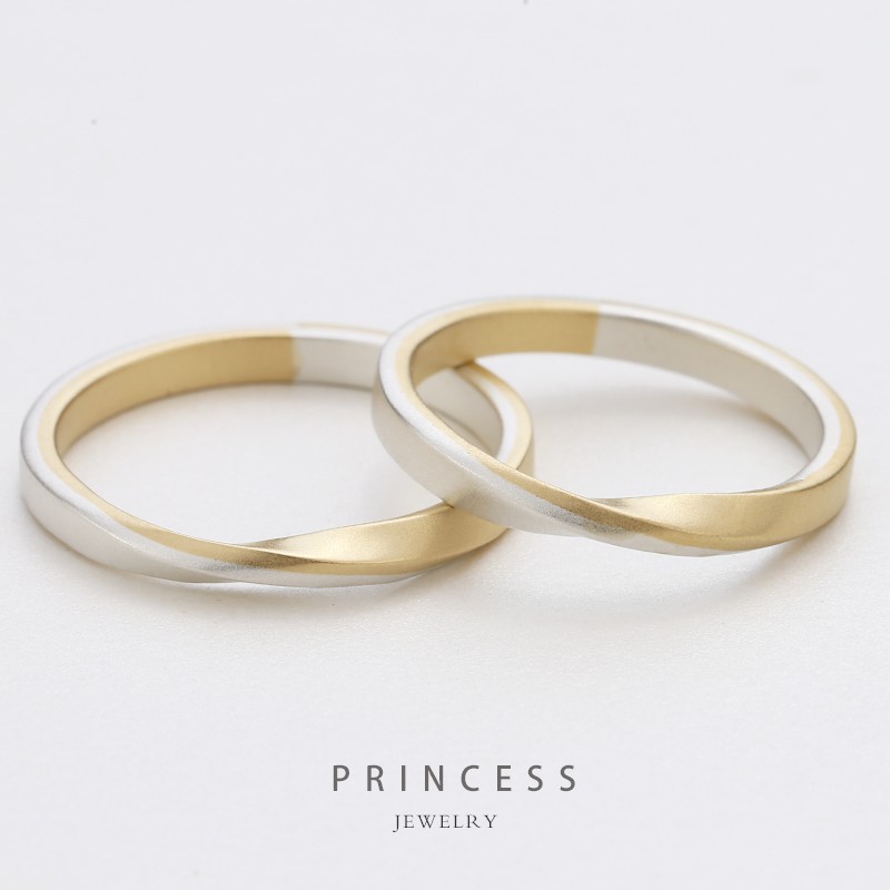 แหวนทองแท้ 9K ของเจ้าหญิงคู่ปิดปากแหวนโมเบียสดีไซน์เฉพาะ การปรับแต่งแหวน