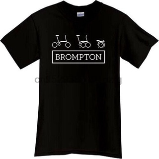 เสื้อยืดโอเวอร์ไซส์เสื้อยืดผ้าฝ้าย พิมพ์ลายโลโก้ BROMPTON สีดํา ไซซ์ S ถึง 2XL S-3XL