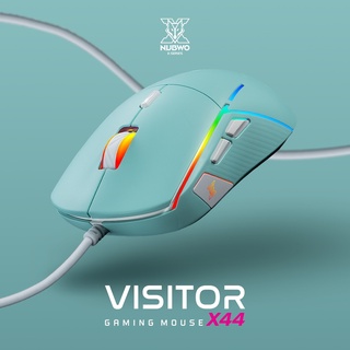 NUBWO X44 VISITOR Gaming Mouse เมาส์มาโครเกมมิ่ง ปรับแต่งแสง RGB ปรับDPI สูงสุด 12800 ✔รับประกันสินค้า 2 ปี