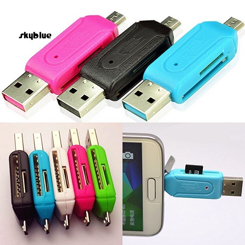 Skbl 2 in 1 usb otg micro usb tf sd card reader pc