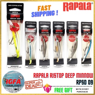 [IGFA] Rapala Ripstop Deep Minnow RPSD 09 Gewang Siakap Killer Gewang Rapala เหยื่อตกปลา เหยื่อจม