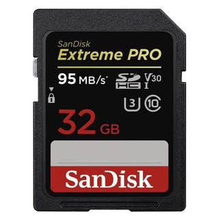 การ์ด SD SanDisk 32GB Extreme PRO SDXC UHS-I C10 U3 V30 4K UHD