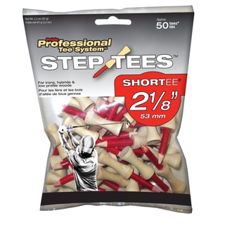 Tees Pride Professional Steb Tee System 2 1/8" Step Golf Tees 50 Count (Wood Tee)