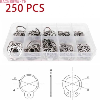 RAINBBWW~250pc/Set M6-M15 Stainless Steel Shaft Bearing Snap Ring C-Type External Circlip#Ready Stock