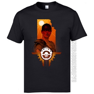 แขนสั้นcrew neckเสื้อยืด คอกลม ผ้าฝ้าย 100 องศา พิมพ์ลาย Mad Max Fury Road Furiosa คุณภาพสูง แฟชั่นฤดูร้อน ฤดูใบไม้ร่วง