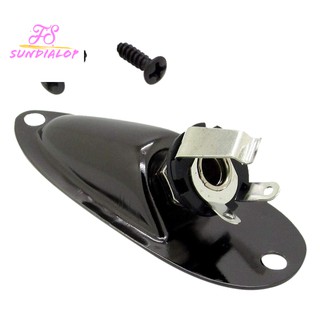 Black Boat Style 1/4inch Guitar Pickup Output Input Jack Plug Socket For Fd Strat Guitar