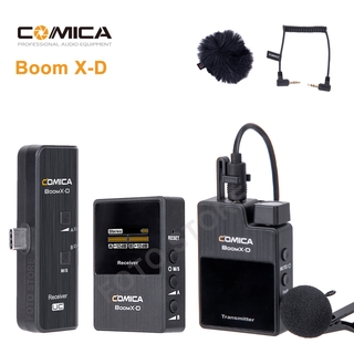 Comica Boom X-D ไมโครโฟนไร้สาย 2.4 G ขนาดเล็ก สำหรับถ่ายวิดีโอ สมาร์ตโฟน