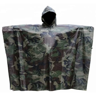 เสื้อกันฝน ลายพรางเขียว ชุดกันฝน อย่างหนา คลุม ค้างคาว
