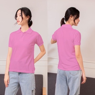 nibbana collar shirt unisex เสื้อคอปก สีชมพู