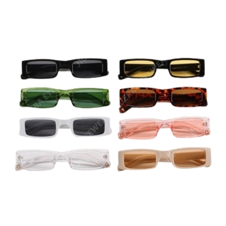 (JIUERBA)COD กรอบแว่นตาสีลูกกวาดหญิง Shades UV400 แว่นตากันแดดทรงสี่เหลี่ยมผืนผ้าขนาดเล็กสำหรับผู้หญิง