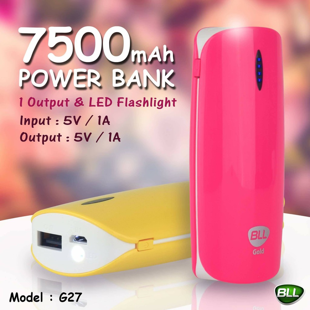 Power Bank BLL Gold รุ่น G27 ดีไซน์สุดเก๋ ด้วยรูปทรงโดดเด่นและทันสมัย น้ำหนักเบา