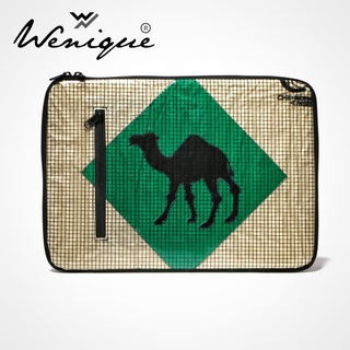 Notebook bag-Green camel กระเป๋าโน๊ตบุ๊ค กระเป๋าคอม ขนาด 34*25 cm (C016)