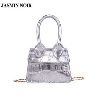 Jasmin NOIR กระเป๋าถือ กระเป๋าสะพายไหล่ ลายหนังจระเข้ มีสายโซ่คล้อง สําหรับสตรี