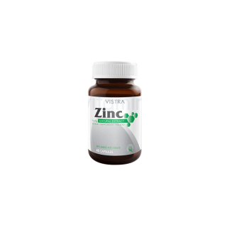 Vistra Zinc 15mg Natural Extract 45 capsules วิสตร้า สังกะสี เล็บ ผม Exp.02/25