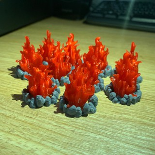 [Plastic] Fire/Bonfire Token for Tabletop Games / Board Game - ชุดอัพเกรดทรัพยากร ไฟ/กองไฟ สำหรับบอร์ดเกม