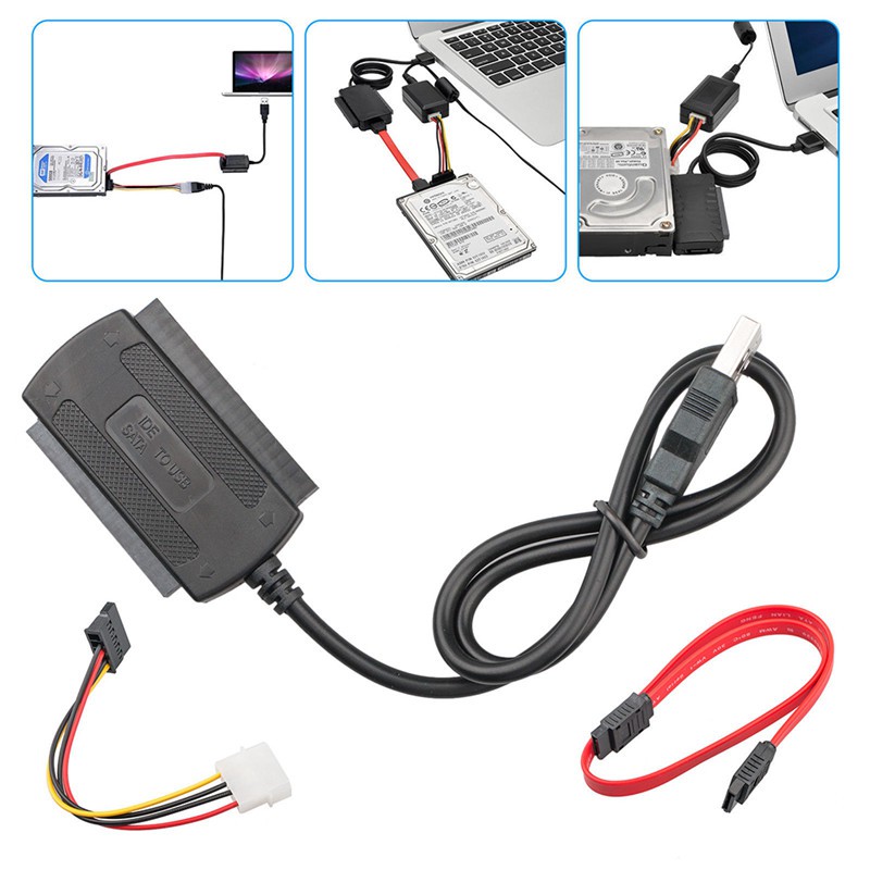 อะแดปเตอร์แปลงสายเคเบิ้ล Sata pata ide Drive เป็น USB 2.0 สําหรับฮาร์ดไ ...