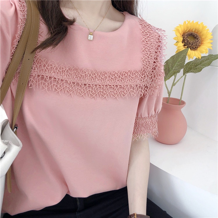 LHSunday เสื้อคอเหลี่ยมปักลาย🍋สีพื้นสุดสวยผ้านิ่มใส่สบายมาก🌟คุ้มค่าคุ้มราคาใส่กี่ปีสีก็ไม่หายไปเลย💧