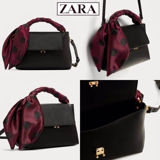 ZARA MINI CITY BAG With POLKA DOTS SCARF กระเป๋าถือหรือสะพายรุ่นใหม่ชนช็อป