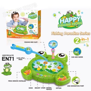 เกมส์ตกกบ ใส่น้ำได้จริง Happy Fishing Frogs Game