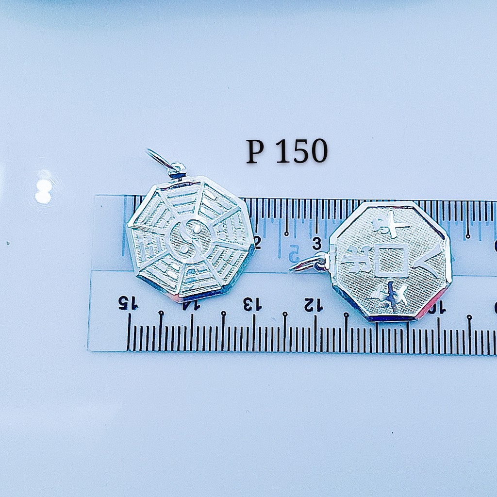 "Pendant Bagua 925 Sterling Silver" (925 Ginga Basive Round) "Loket Bagua 925 Silver Pendant