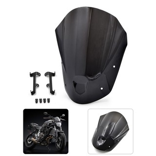 กระจกหน้ารถมอเตอร์ไซด์ สีดํา พร้อมอุปกรณ์เสริม สําหรับ Yamaha MT09 FZ09 2013-2016