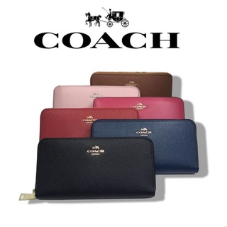 (ในสต็อก) COACH 52372 กระเป๋าสตางค์แฟชั่นผู้หญิง / กระเป๋าสตางค์ใบยาว / กระเป๋าสตางค์สีบริสุทธิ์ / กระเป๋าสตางค์ซิป