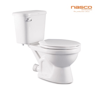 NASCO สุขภัณฑ์ แบบสองชิ้น ท่อออกกำแพง NC-7530P : รุ่น โมดาน่า พี สุขภัณฑ์ท่อออกผนัง ชักโครกท่อออกกำแพง