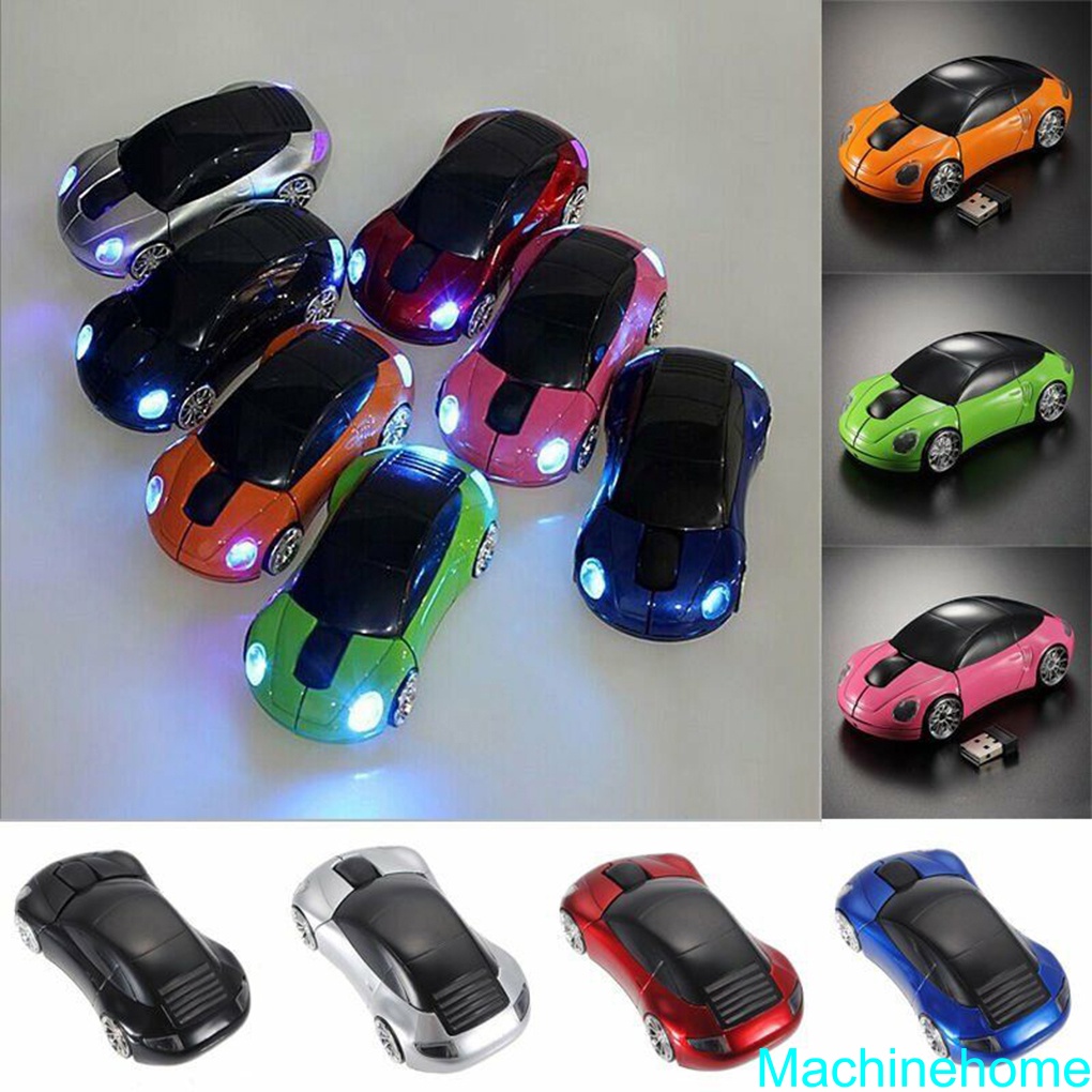 2 4GHz Wireless Mouse Car Shape 3 Buttons Optical Computer Cordless USB Receiver Office Laptop Mice #0