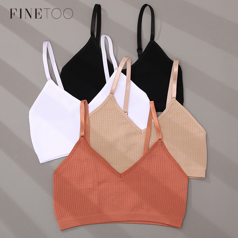 FINETOO Sexy Women Knitted Cropped Tops Bralette Sleeveless Checkered Top Tank Short Tops V-neck Pus