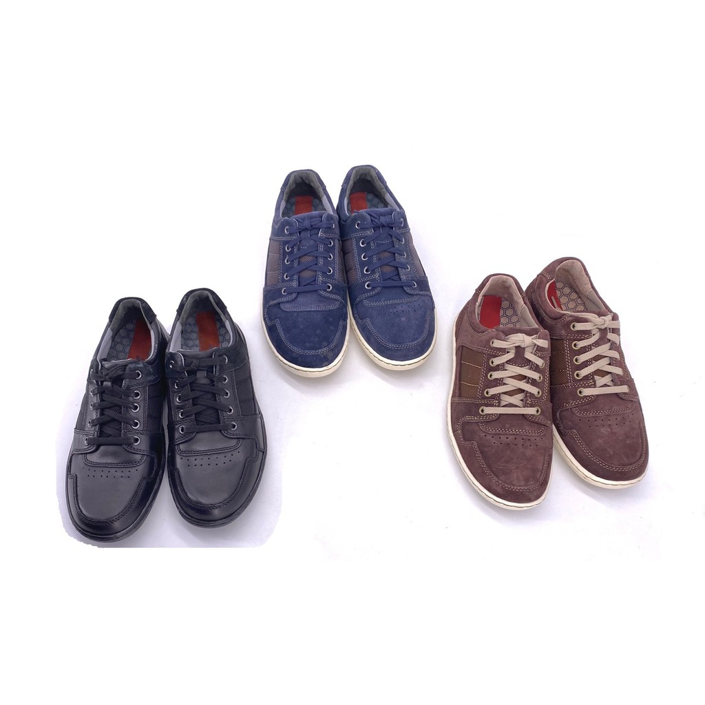 Saramanda รุ่น 147086 รองเท้าผ้าใบผู้ชาย แบบผูกเชือก หนังแท้ มี 3 สี