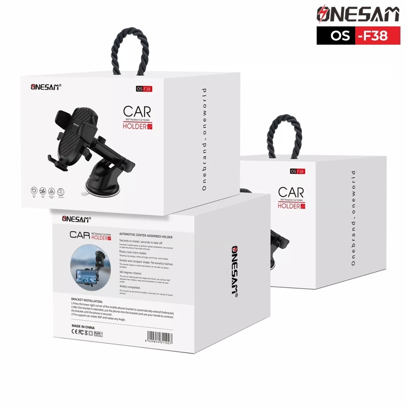 ONESAM ที่วางมือถือ ที่ยึดมือถือในรถยนต์  รุ่น OS-F38  Car Holder แบบติดกระจกและคอนโซลหน้ารถ ปรับหมุน 360° [สีดำ] - รูปที่ 6