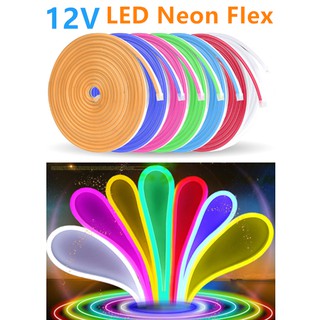 (มี10สีให้เลือก) ไฟเส้นไฟแถบ Led Neon flex DC12V (AC220V)5เมตร ไฟตกแต่งภายในและนอก ไฟบ้าน ไฟรถ กันน้ำ ทนแดด