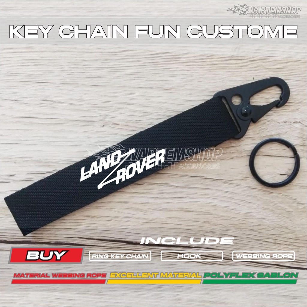 GANTUNGAN FUN LAND ROVER พวงกุญแจสีดํา