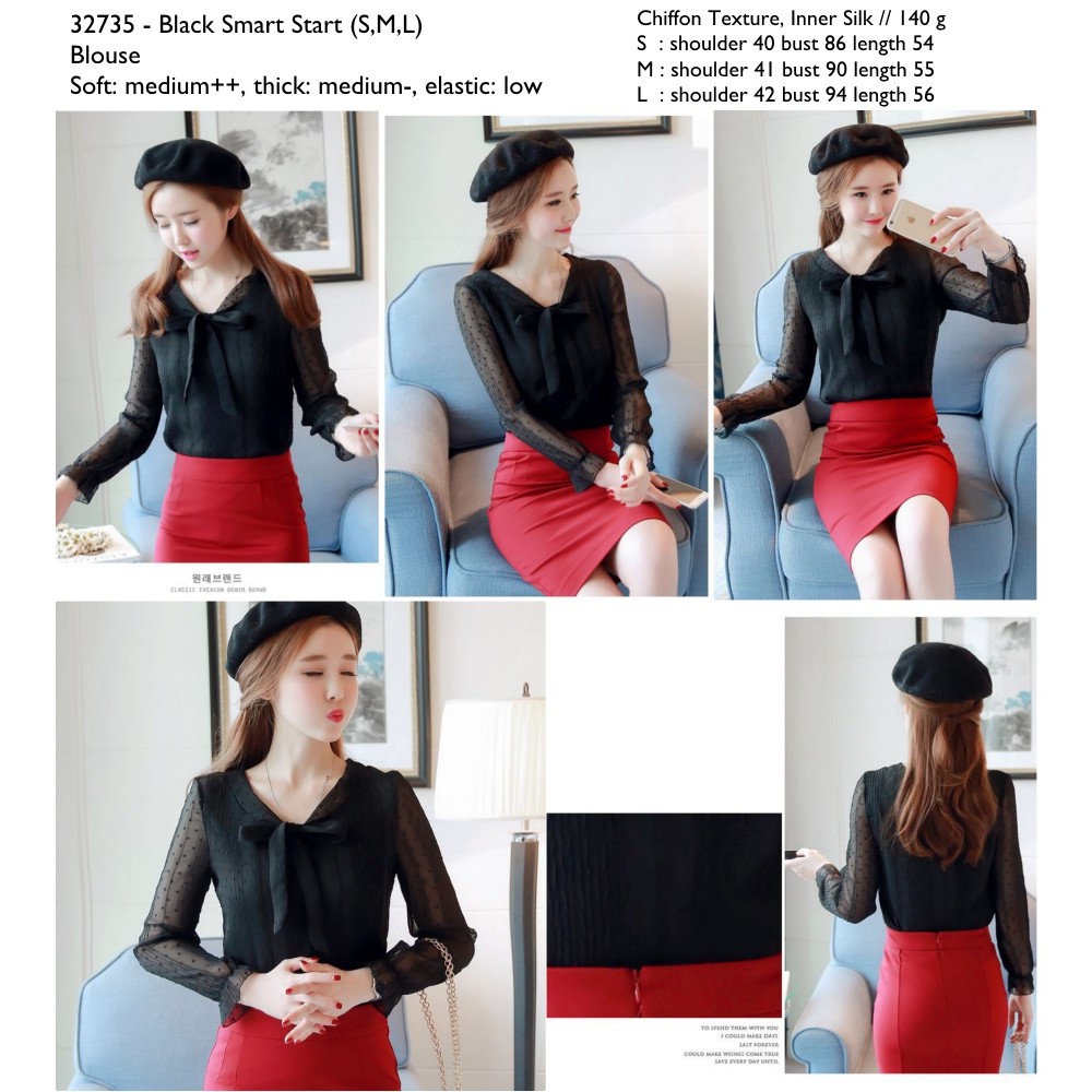 32735 - เสื้อเบลาส์ Smart Start (S,M,L) สีดํา