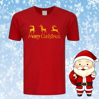 เสื้อยืดผ้าฝ้าย เสื้อยืดคริสต์มาส[CHRISTMAS NO.9 ] MERRY CHRISTMAS SHIRT/ CHRISTMAS T SHIRT / T-SHIRT / BAJU CHRISTMAS /