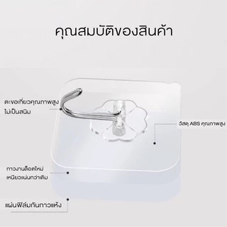 HomeDee ตะขอแขวนติดผนัง ที่แขวนติดผนัง รับน้ำหนักได้ดี กันน้ำ ตะขอแขวน ไม่ต้องเจาะผนัง