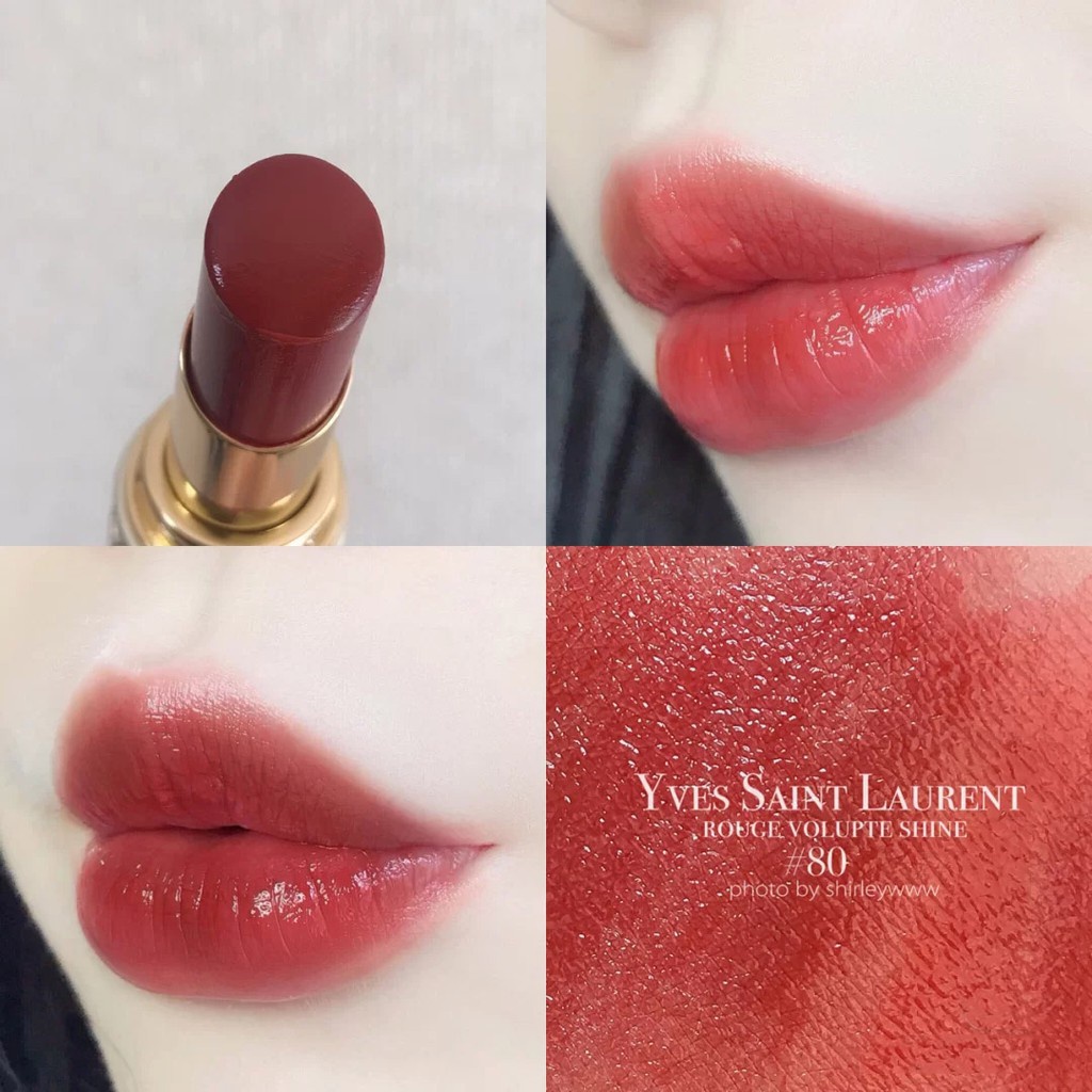 [จัดส่งเร็ว] ✶Y.A🌸 ของแท้100% สีใหม่ 2021* ลิป ysl ysl lip YSL Rouge Volupte Shine Oil-in-stick Lipstick 76 80 83 85✹