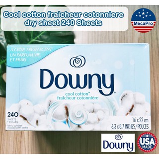 Downy® Cool cotton fraicheur cotonniere dry sheet 240 Sheets  แผ่นหอม อบผ้า ดาวน์นี่ คลู คอตตอน