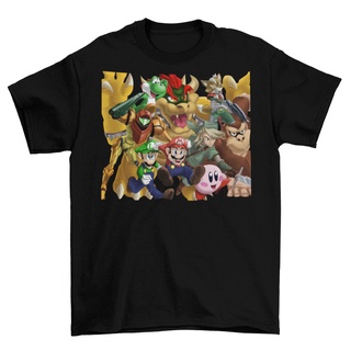 เสื้อยืดสีขาวเสื้อยืดแขนสั้น ผ้าฝ้าย ขนาดใหญ่ พิมพ์ลาย Super Smash Bros Dk Samus Link สําหรับผู้ชายS-4XL