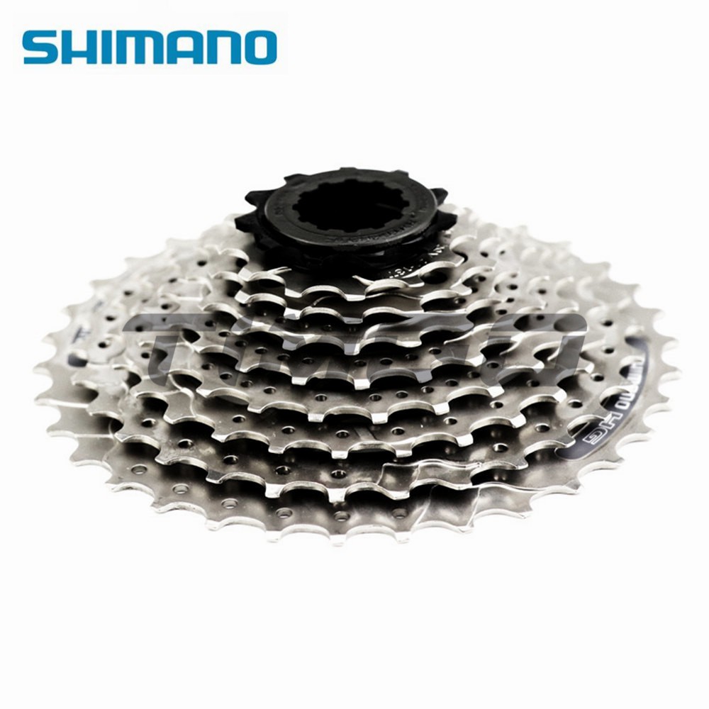 Shimano CS-HG201-9 9 Speed Cassette 11-32T / 11-34T / 11-36T สีเงิน ใหม่สำหรับจักรยานเสือภูเขา